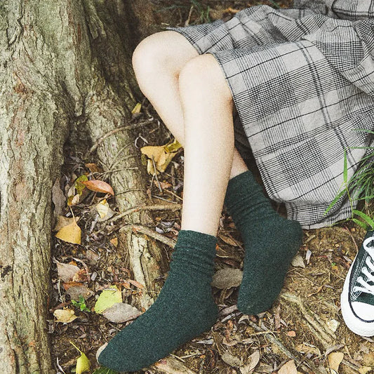 Merino Wool Ribbed Crew Socks