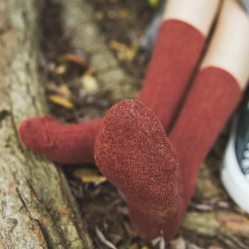 Merino Wool Ribbed Crew Socks