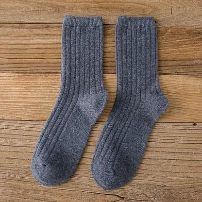 Merino Wool Ribbed Crew Socks