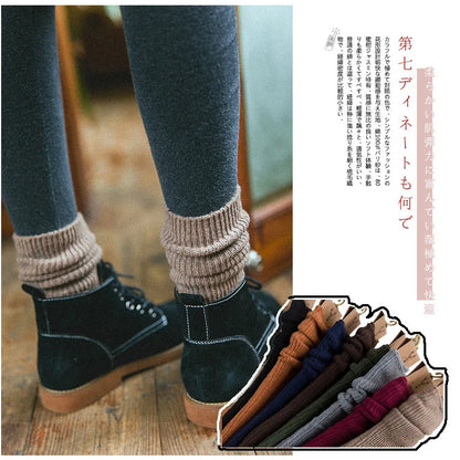 Merino Wool Ribbed Crew Socks