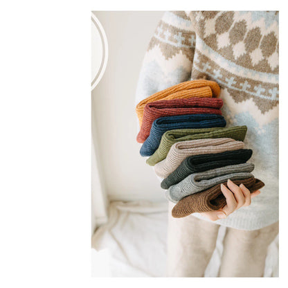 Merino Wool Ribbed Crew Socks