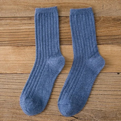 Merino Wool Ribbed Crew Socks