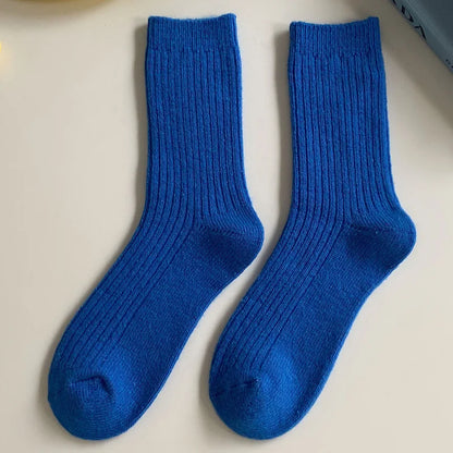 Merino Wool Ribbed Crew Socks